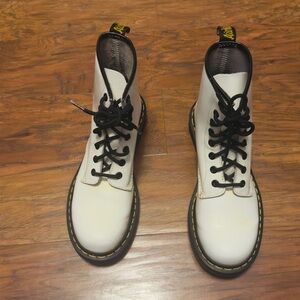 Dr. Martens White Leather Boots